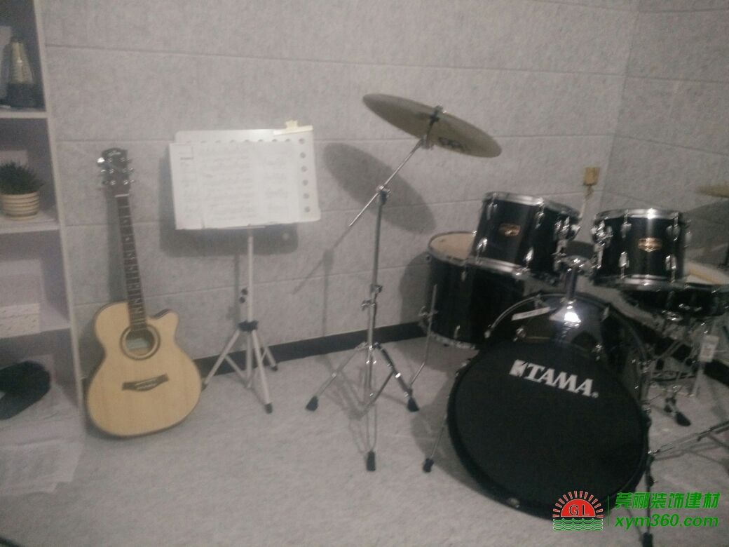 鼓房噪音處理，墻體吸音板安裝效果圖